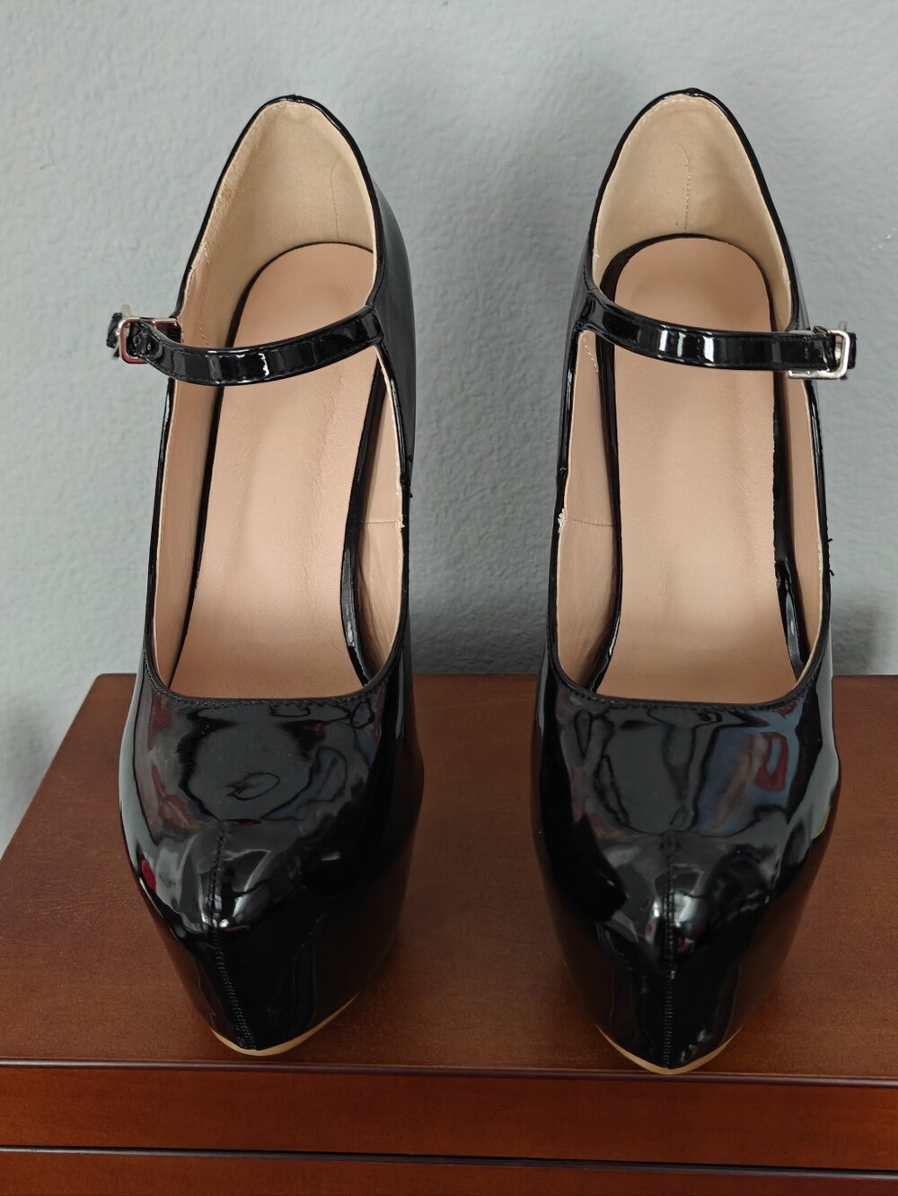 Black Patent Mary Jane 6" Platform Pumps - Picture 2 of 4